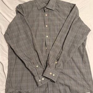 Michael Kors Men's Gray Plaid Dress Shirt